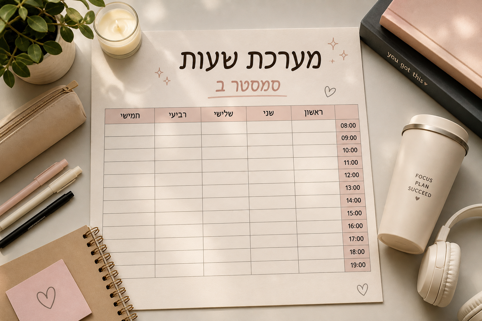 Read more about the article מערכת שעות של סמסטר ב כולל חדרים